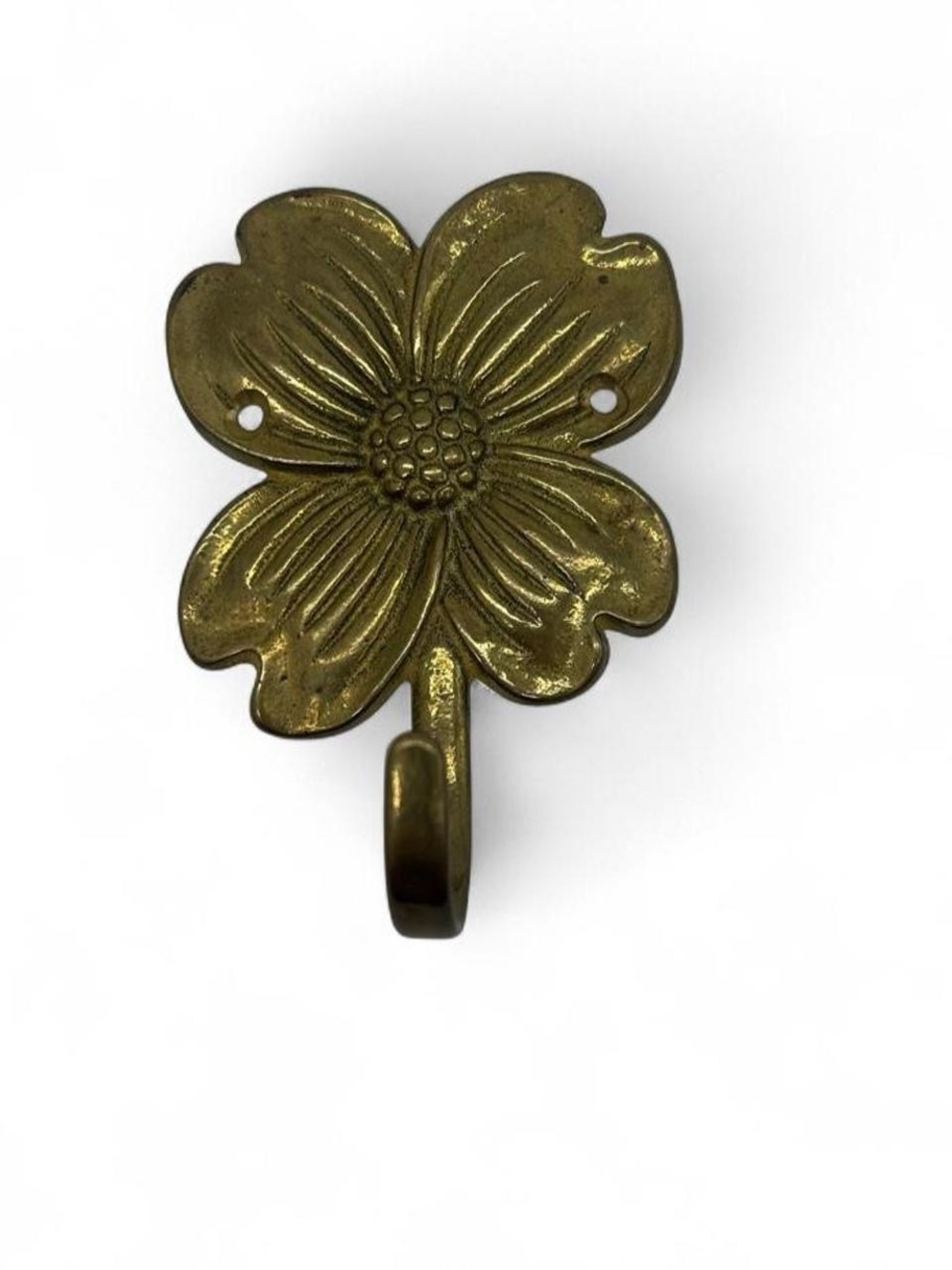 Vintage Andrea by Sadek Brass Wall Hanging Flower Hook MCM Victorian Decor